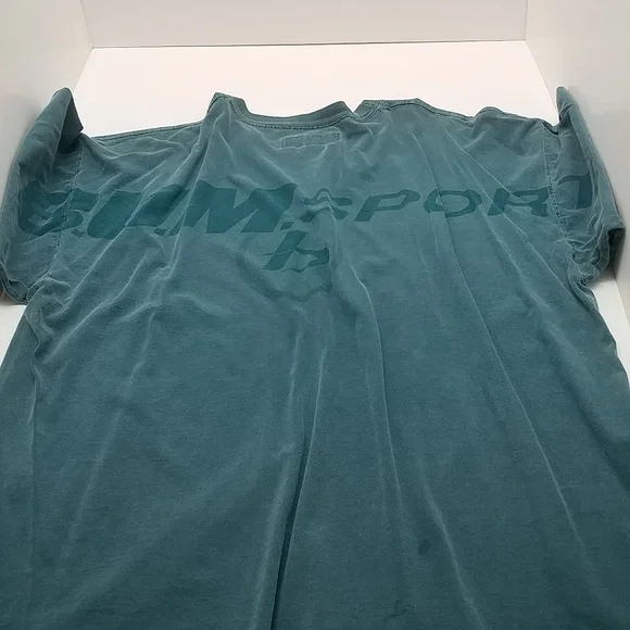 B.U.M. Sport men's vintage short sleeve t-shirt XL green logo front/back - Picture 6 of 14